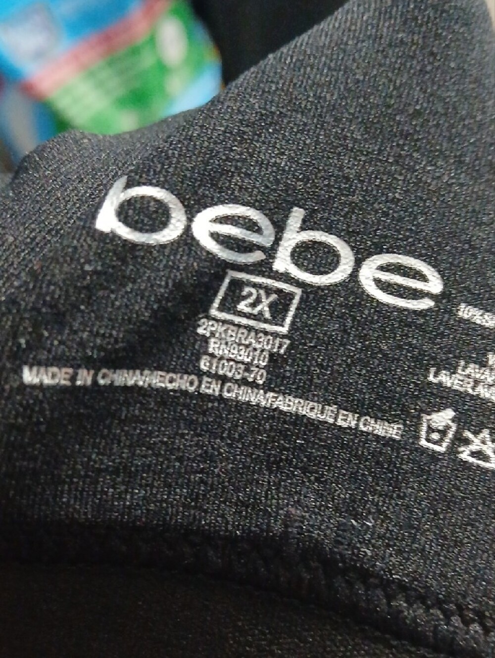 bebe Black Logo Elastic Racerback Bralette - Picture 5 of 6